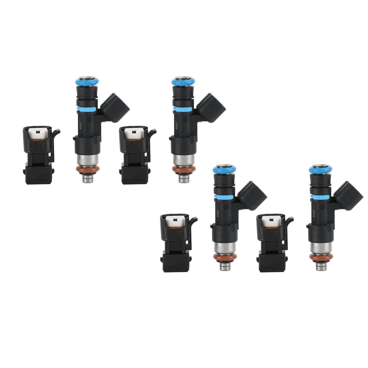 4 inyectores de combustible EV14 de 650 cc y 62 lb, 0280158117, compatibles con Audi A4 TT, Golf Jetta KSM 1.8T turbo.