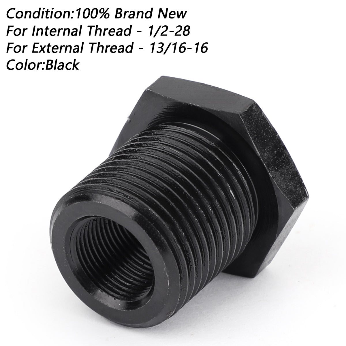 Adaptateur fileté pour filtre à huile 1/2-28 vers 13/16-16, plus résistant que l'aluminium.