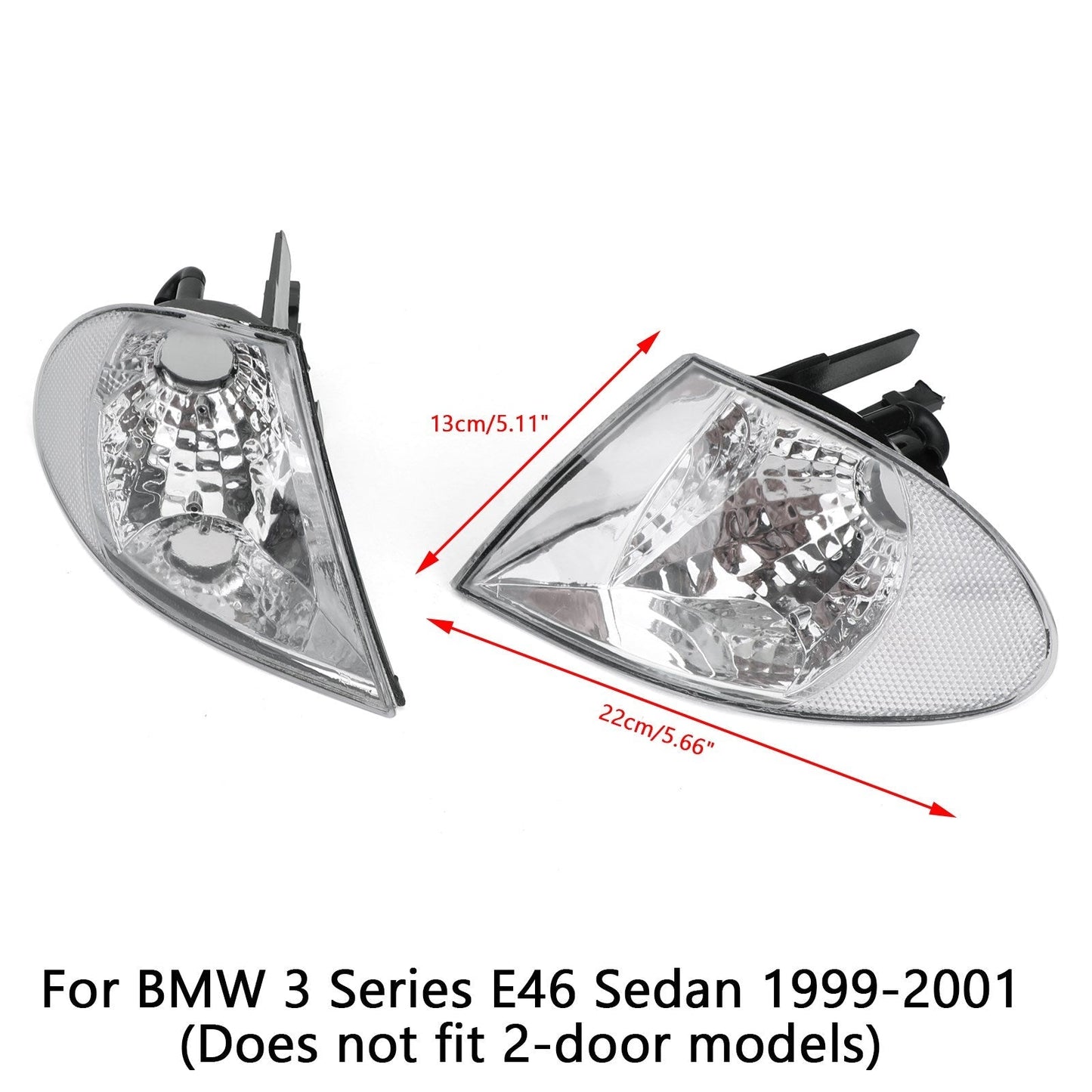 Clignotants avant et feux d'angle transparents pour BMW Série 3 E46 (1999-2001)