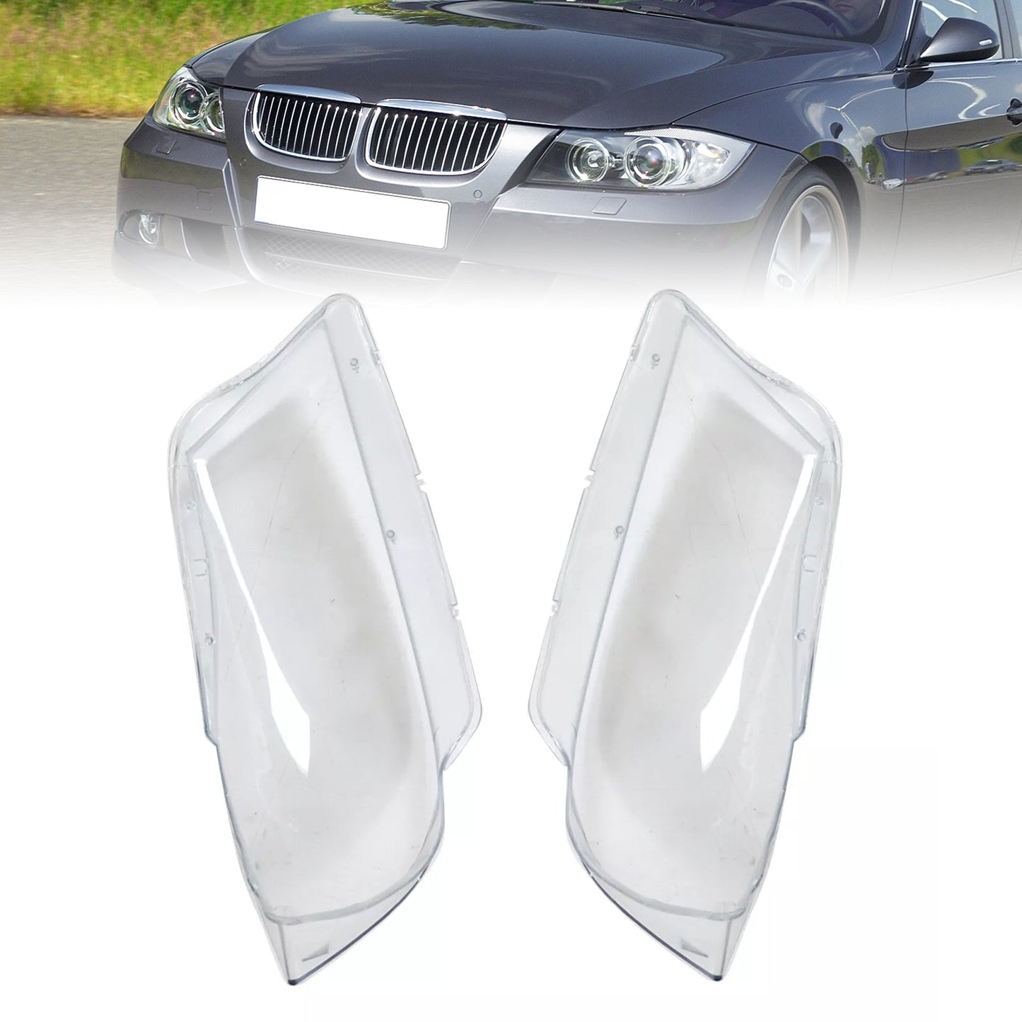 Phares au xénon transparents pour BMW Série 3 E90 E91 Berline 2005-2012 (63117240261, 63117161669)
