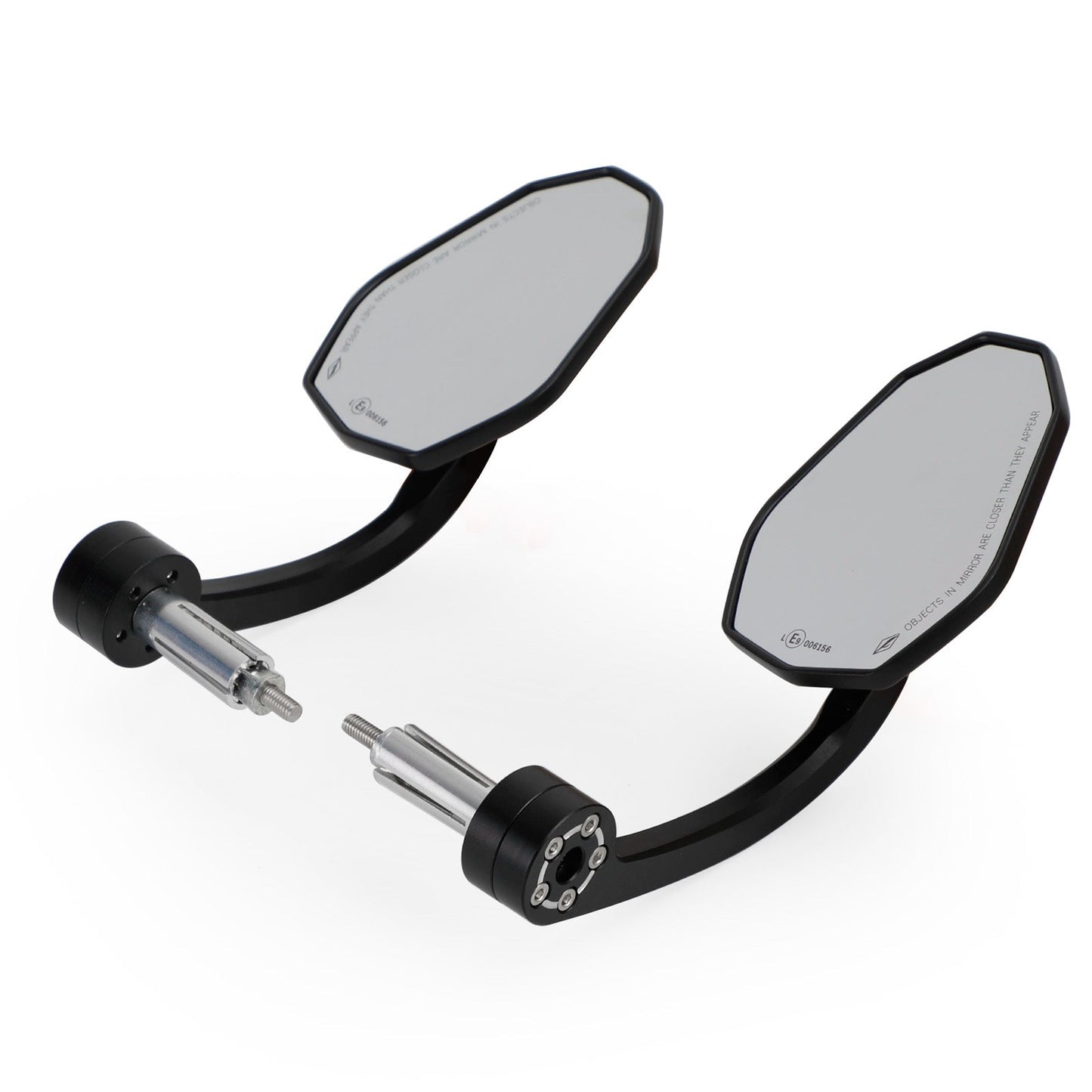 Rétroviseur de guidon de moto noir 7/8" en aluminium CNC personnalisé de 22 mm