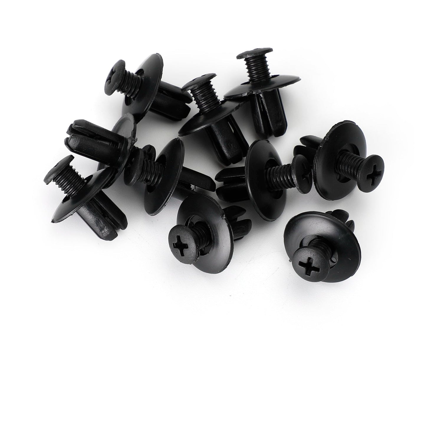 Lot de 10 rivets à vis en plastique noir pour panneau de carénage Honda, 8 mm