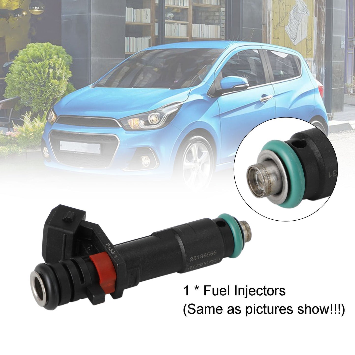 1 inyector de combustible 25186566 27828W compatible con Chevrolet Spark 1.2L L4 (2011-2015) / Chevrolet Beat 2016-2021 INJ675 FJ1332 25194429 C111032