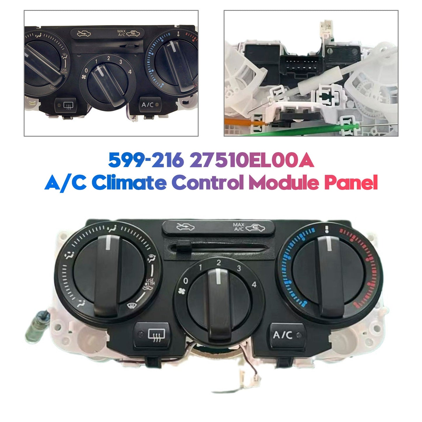 2007-2011 Nissan Versa 1.6L 1.8L A/C Climate Control Module Panel 599-216 27510EL00A