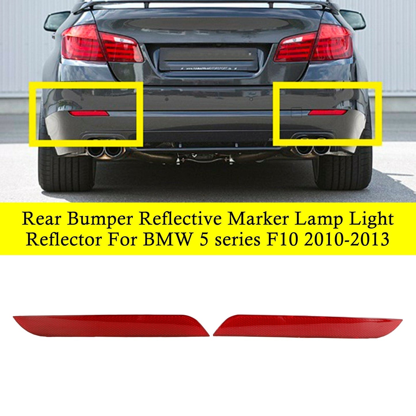Réflecteur de feu de gabarit réfléchissant pour pare-chocs arrière BMW Série 5 F10 F18 10-13 63147203237 63147203238