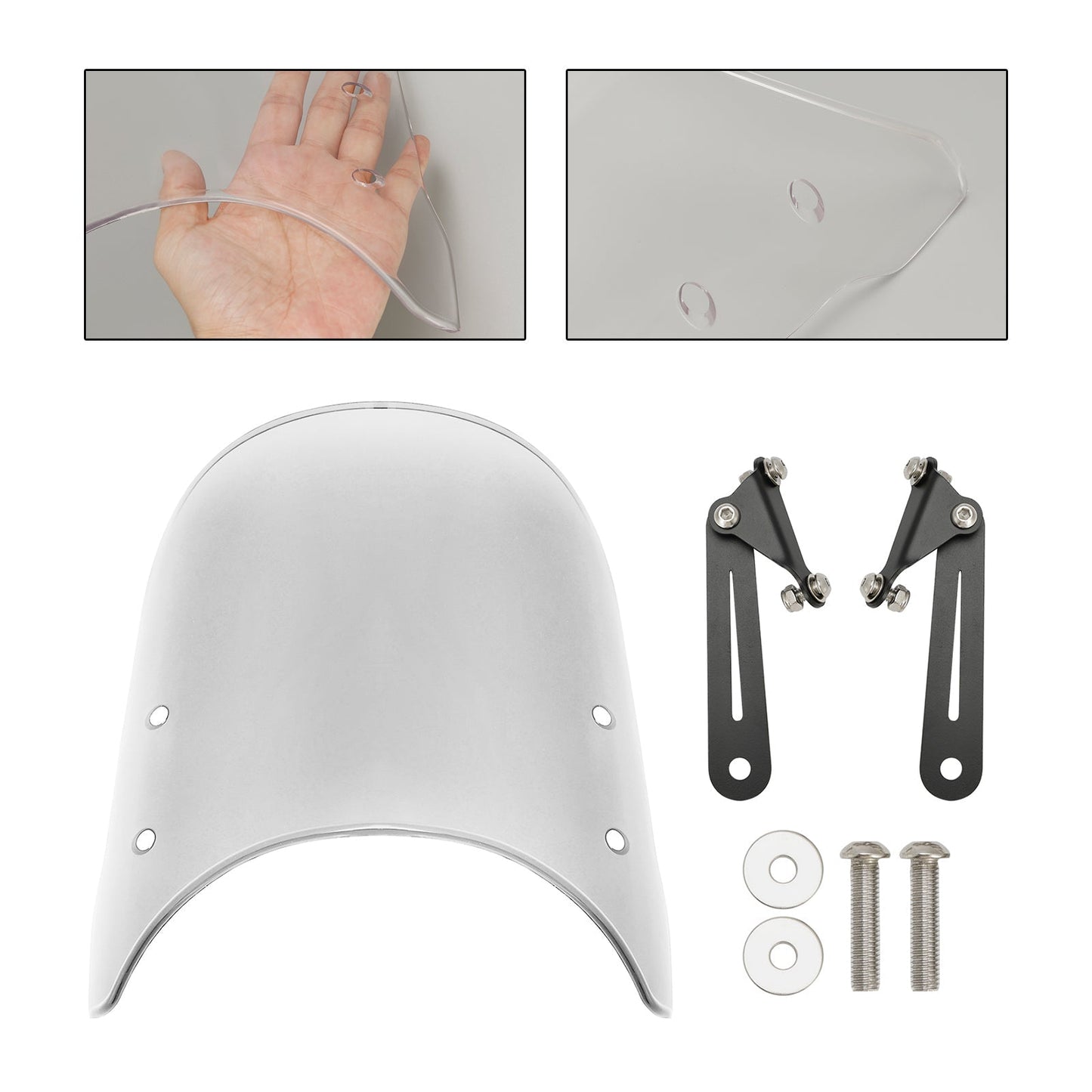 Pare-brise transparent pour Moto Guzzi V7 Classic 16-23 et V9 Bobber 18-23