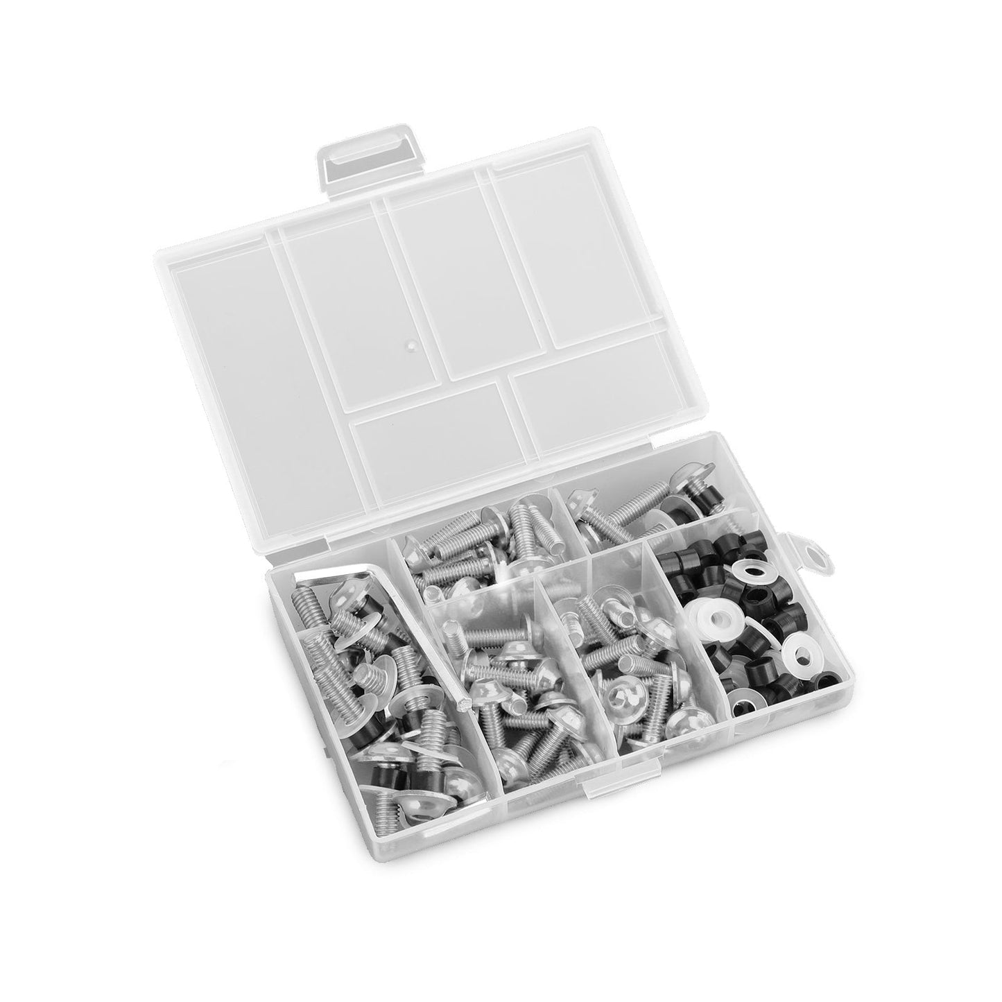 Kit de 158 boulons de carénage de pare-brise de moto de sport, clips de fixation, vis argentées