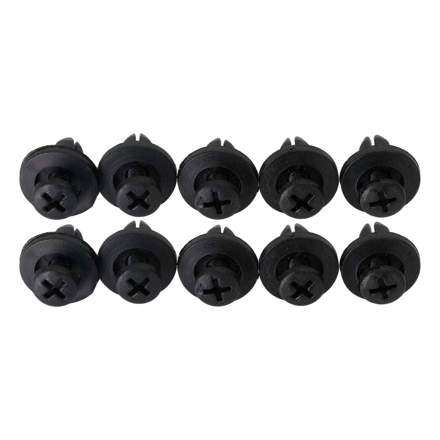 Lot de 10 clips de garniture de panneau de carénage de 6 mm à visser, rivets universels pour moto