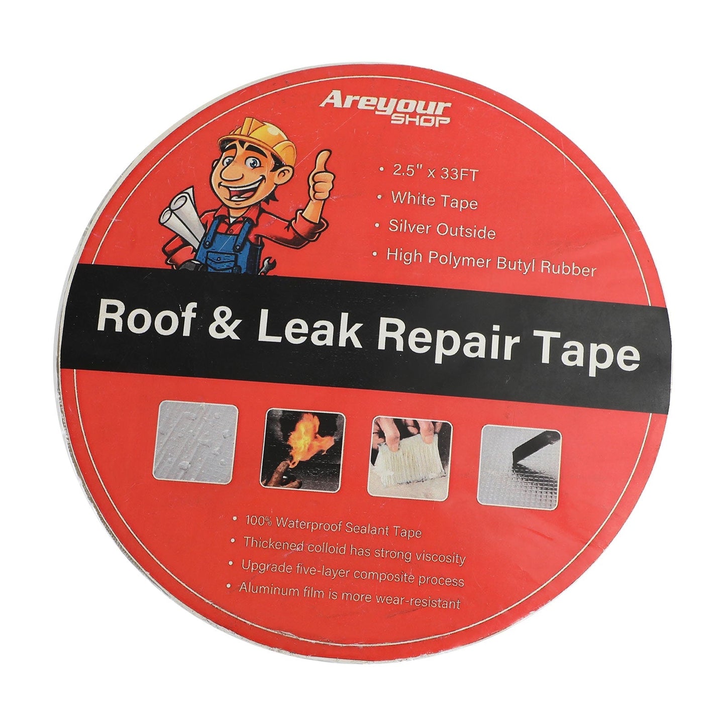 4"*30' RV Sealant Tape UV Waterproof Roof Leaks Repair Tape Seal Sticky Silver