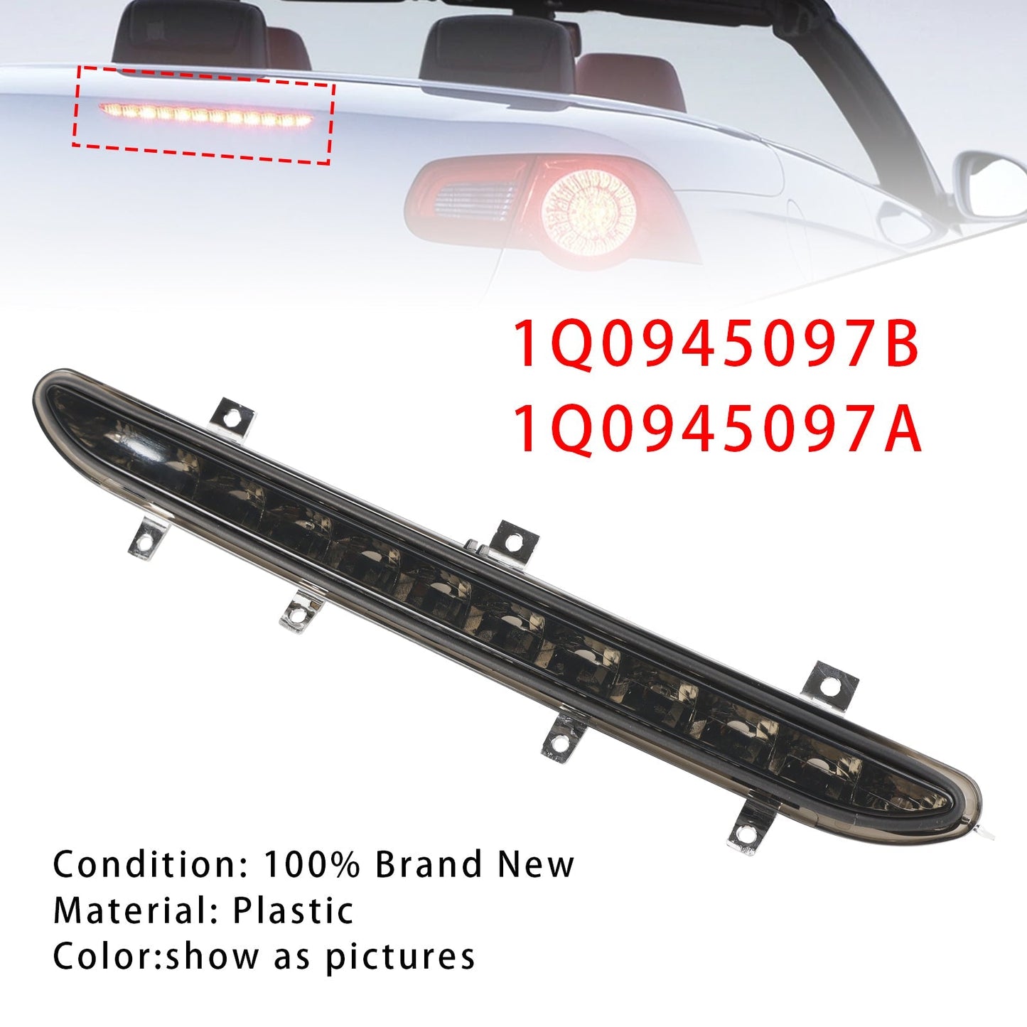 Troisième feu stop arrière VOLKSWAGEN EOS 2006-2016 1Q0945097B 1Q0945097A