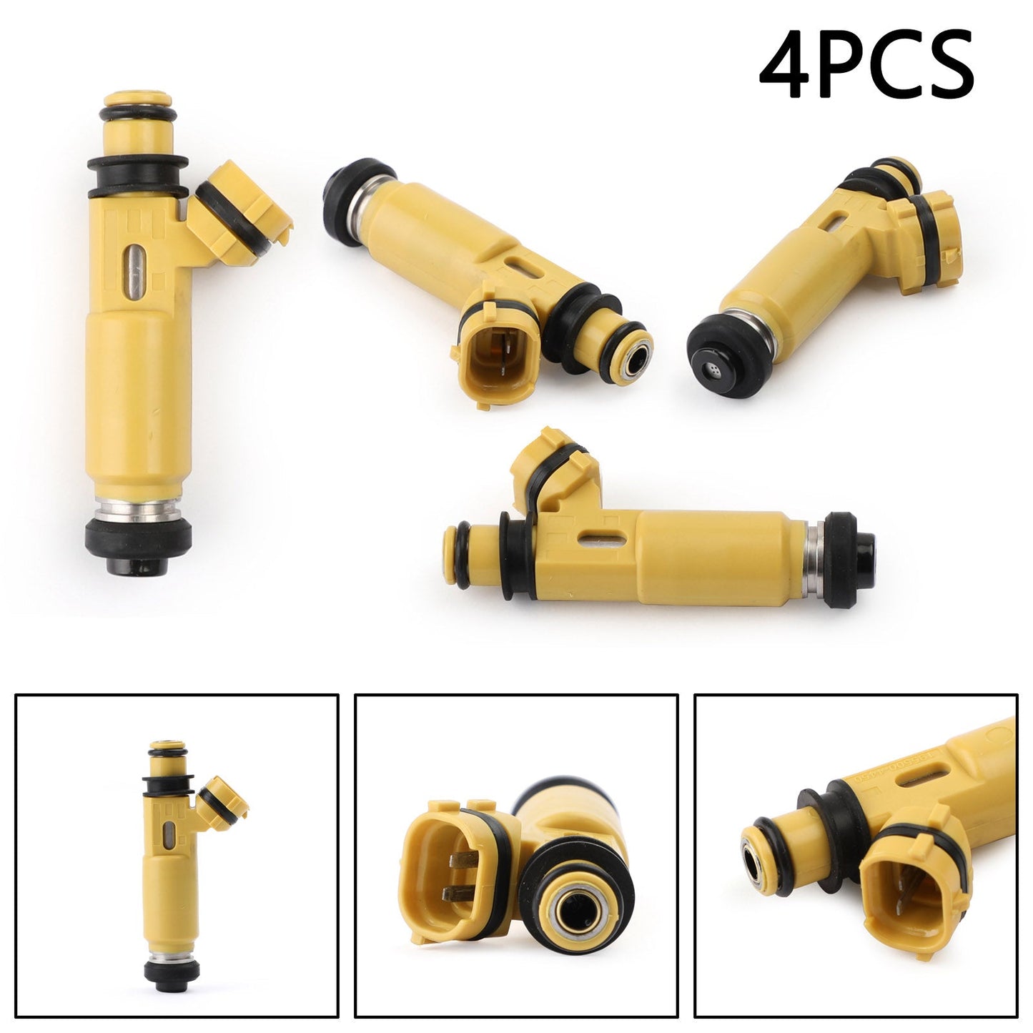 4PCS 40Cc 4-Hole Yellow Denso Fuel Injectors 195500-4450 Mazda (04-08 Rx-8)