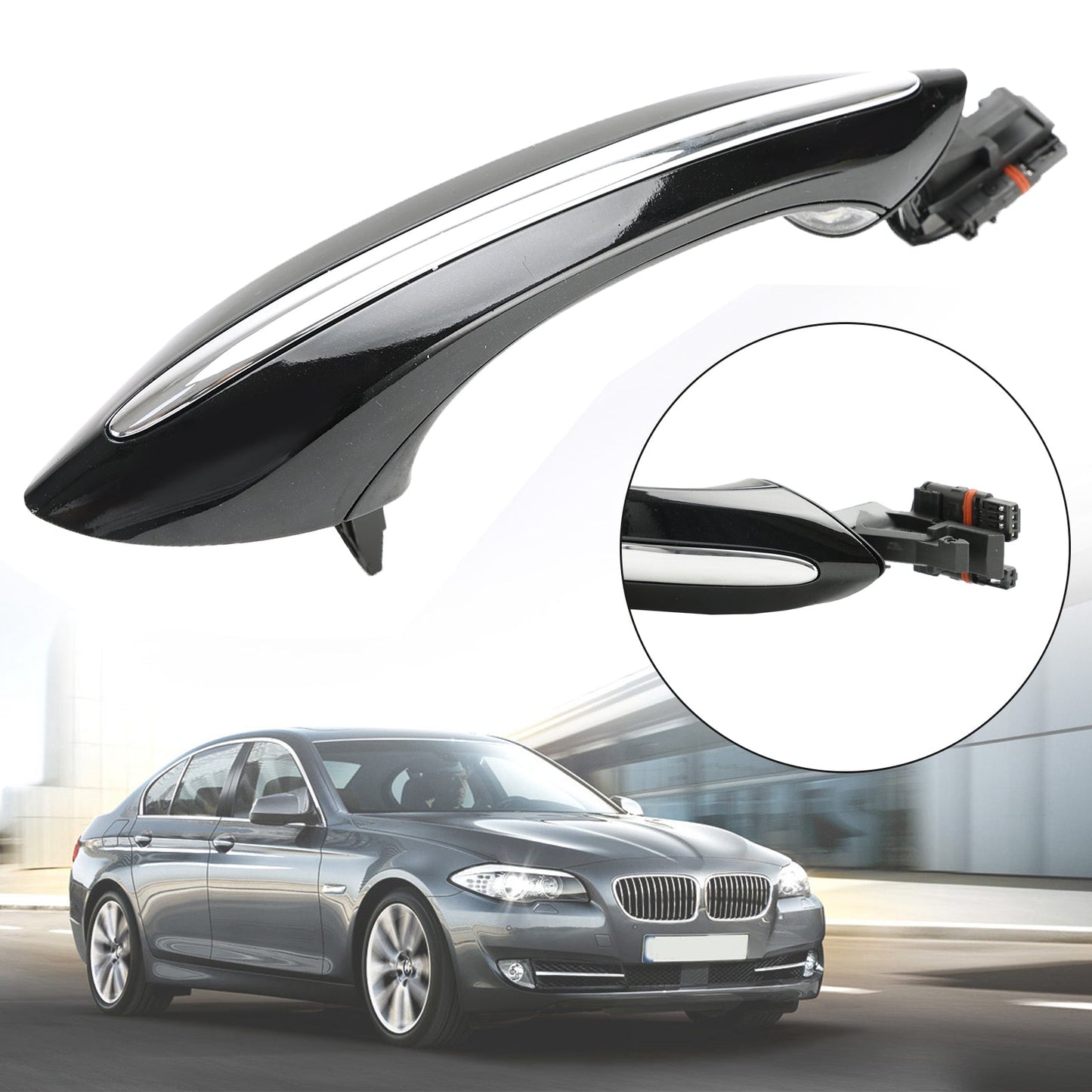 Poignée de porte arrière droite noire pour BMW 7' F04 Hybrid 10/2008-06/2012 51217231932