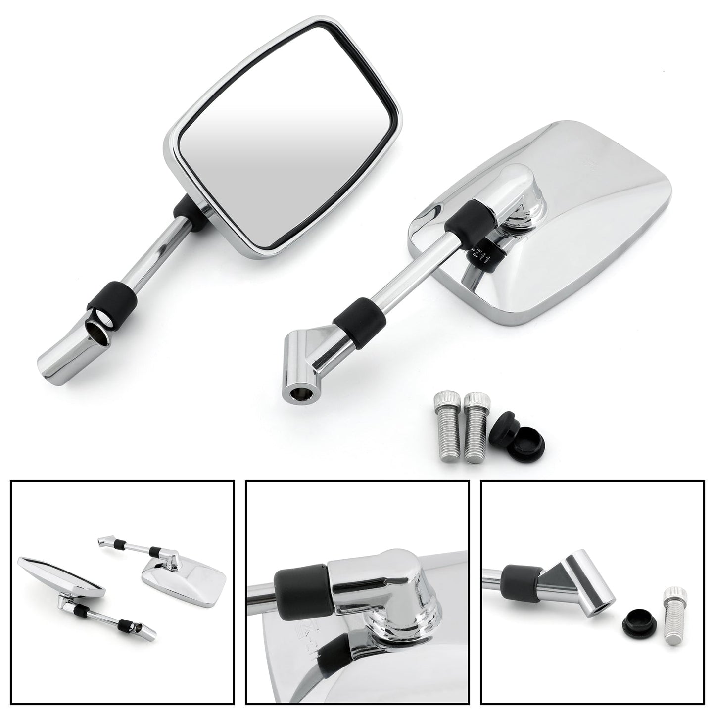 Espejos retrovisores rectangulares de 10 mm para Suzuki VS600, VS750, VS800, VL800, VZ800 y VL1500