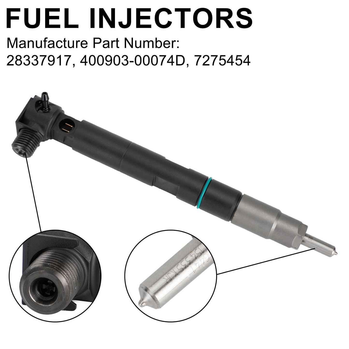 28337917 400903-00074D 7275454 4 inyectores de combustible compatibles con Bobcat y Doosan D24 D18 Motor FedEx Express