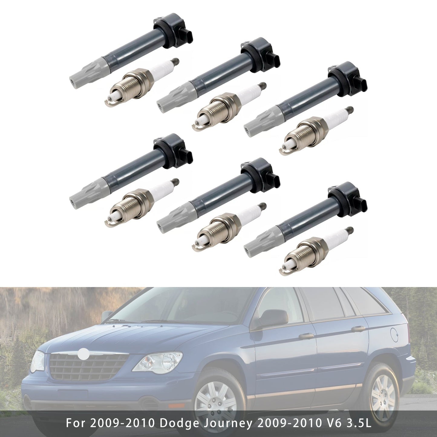 Dodge Avenger V6 3.5L (2008-2010), 6 bobinas de encendido y bujías UF502 4606869