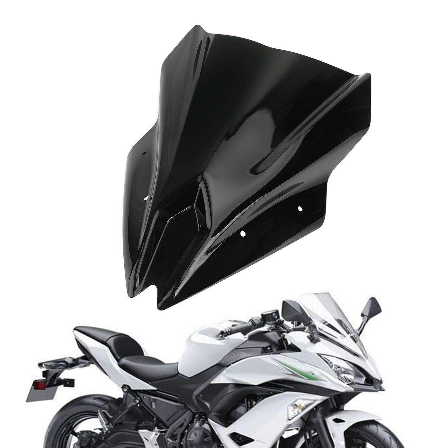 17-19 Kawasaki Ninja 650 Motorcycle Windscreen Screen Windshield Black