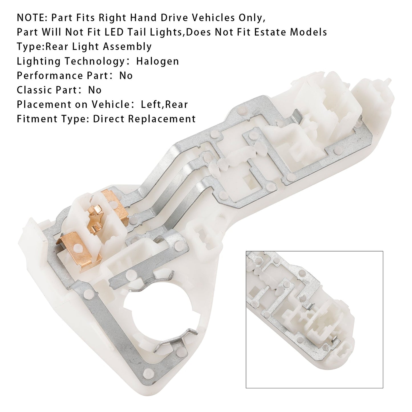 Support d'ampoule de feu arrière intérieur 2 pièces pour Volkswagen Golf MK7 2013-2017, côté conducteur, 5G0945259A/60A