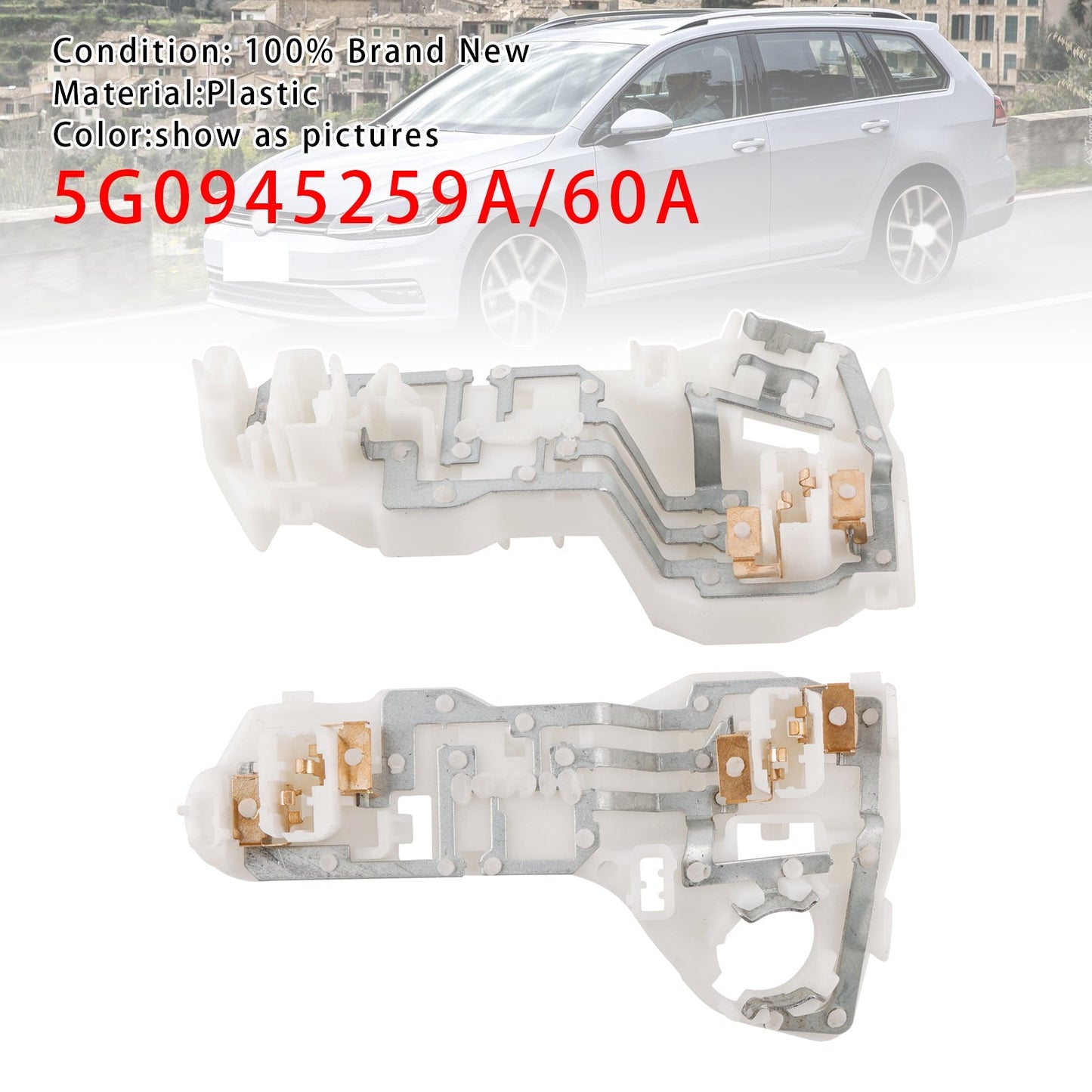 Support d'ampoule de feu arrière intérieur 2 pièces pour Volkswagen Golf MK7 2013-2017, côté conducteur, 5G0945259A/60A