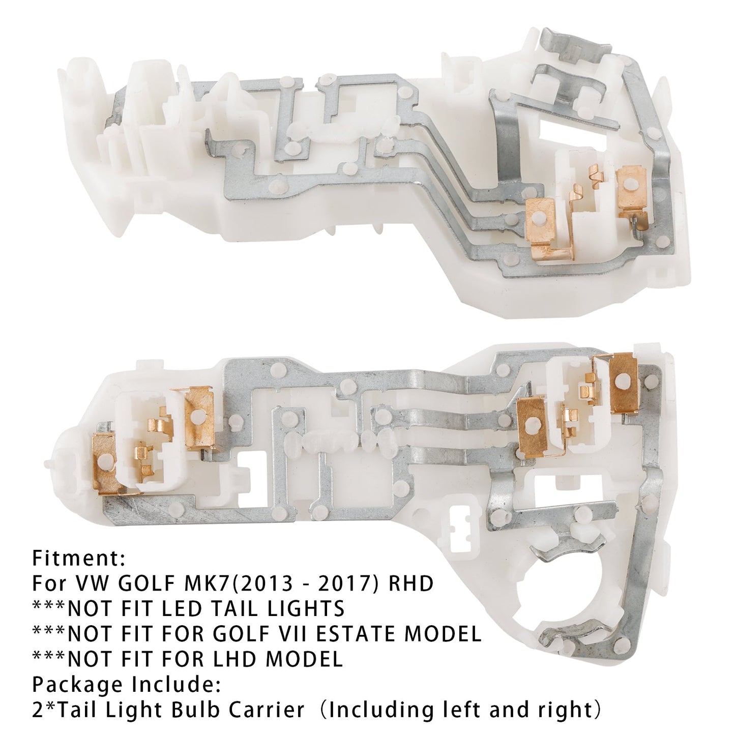 Support d'ampoule de feu arrière intérieur 2 pièces pour Volkswagen Golf MK7 2013-2017, côté conducteur, 5G0945259A/60A