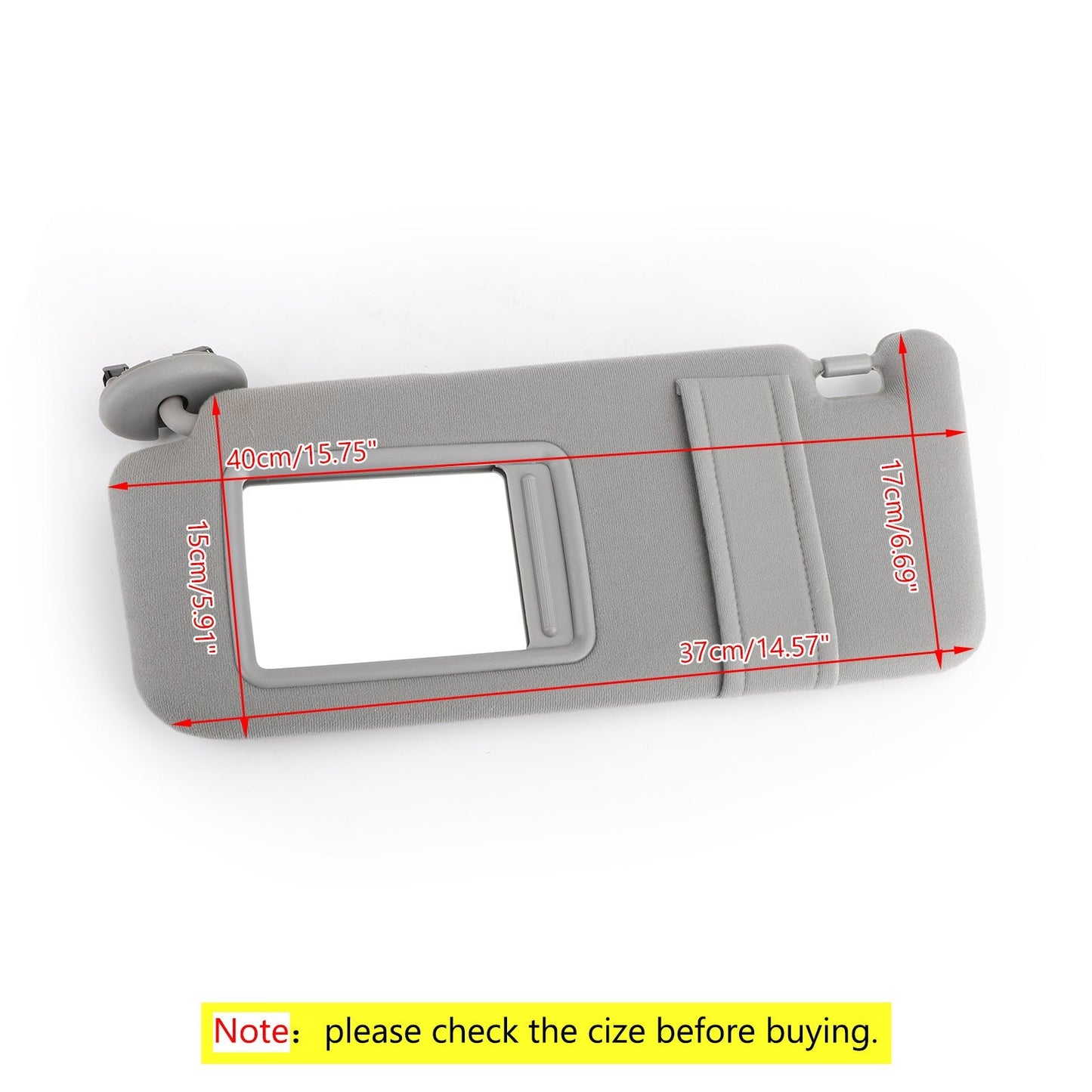 2007-2011 Toyota Camry Gray Sun Visor LEFT Driver without Vanity Light