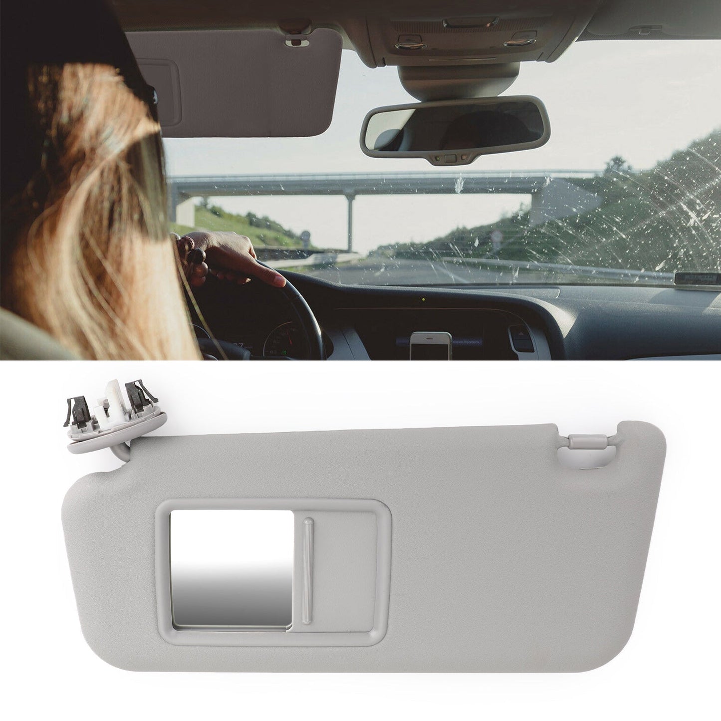 Pare-soleil gris côté conducteur gauche pour Toyota RAV4 2006-2009 (74320-42501-B2)