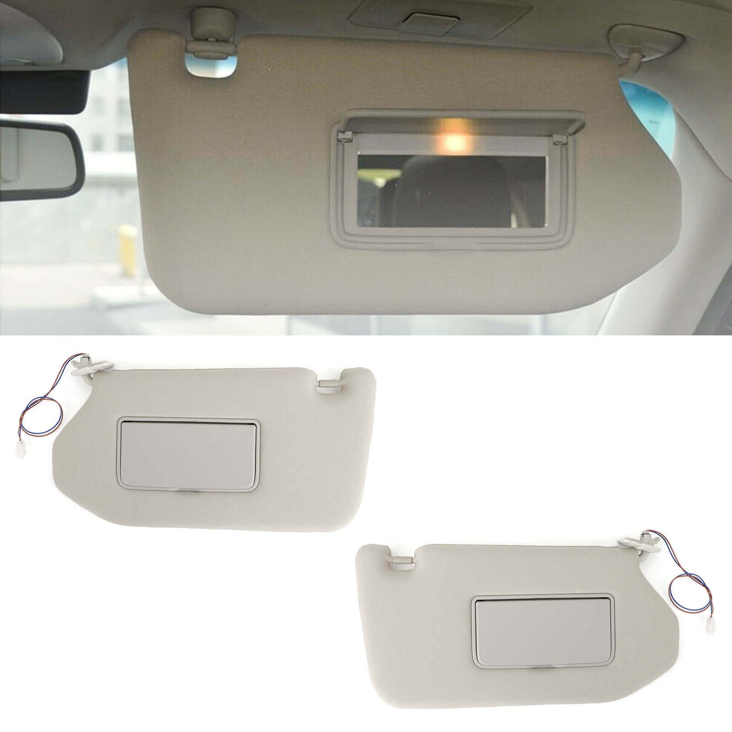 Pare-soleil gris avec lampe pour Pathfinder 13-18 et Infiniti QX60 14-17