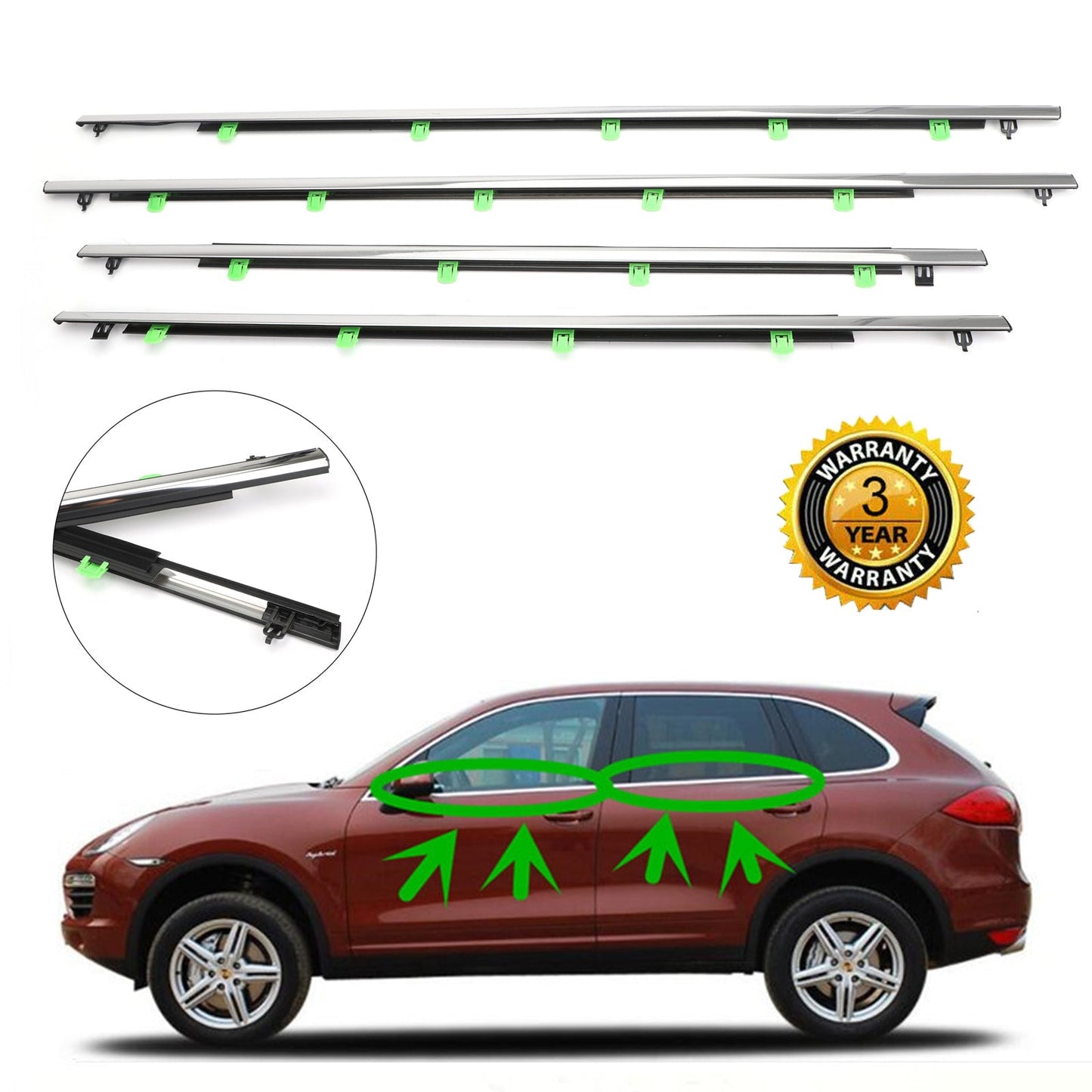 Joints d'étanchéité pour moulures de vitres de voiture Honda CR-V 2007-2011 CRV 4x 72950-SWA-A01