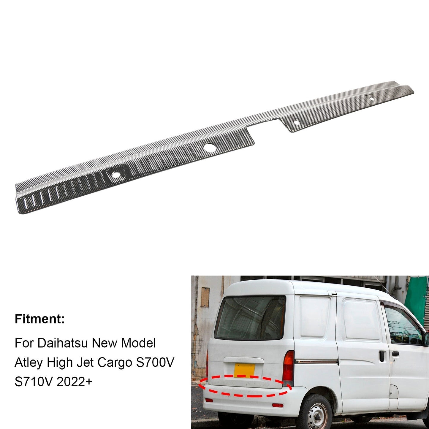 Protection de pare-chocs arrière pour Daihatsu Atley High Jet Cargo S700V S710V (nouveau modèle 2022)