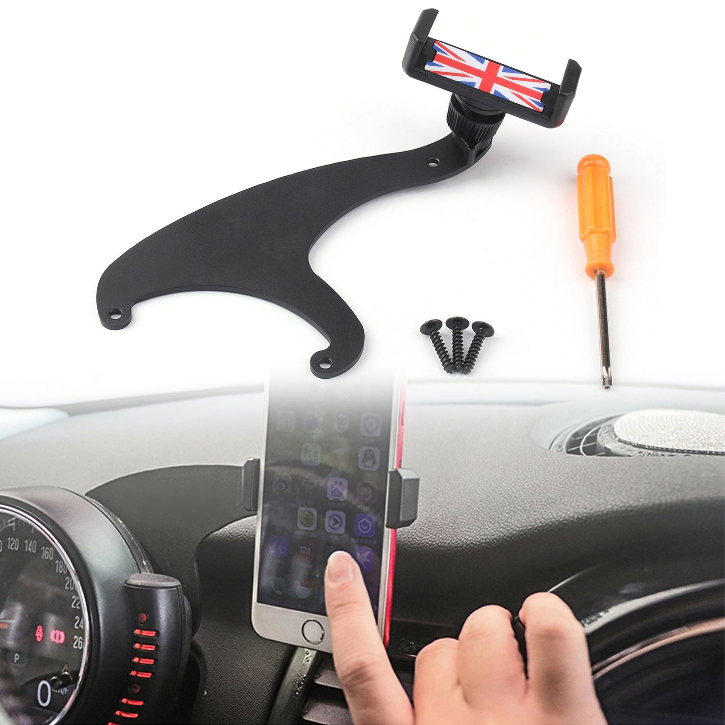 Mini Cooper F54 F55 F56 RD 360 Degree Rotation Car Phone Mount Cradle Holder Stand