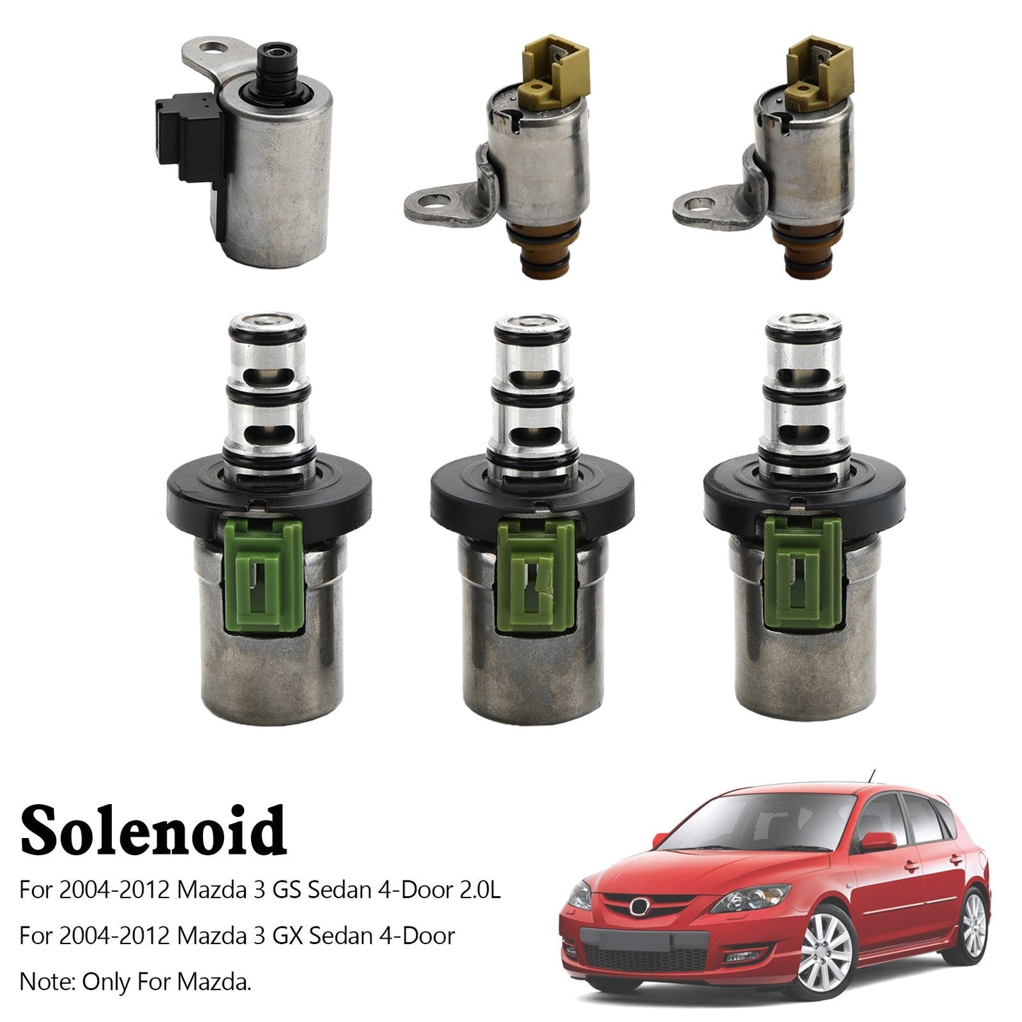 2004-2012 Mazda 3 GX Sedan 4-Door 48420K-R 4F27E 6PCS Transmission Solenoid Kit Generic
