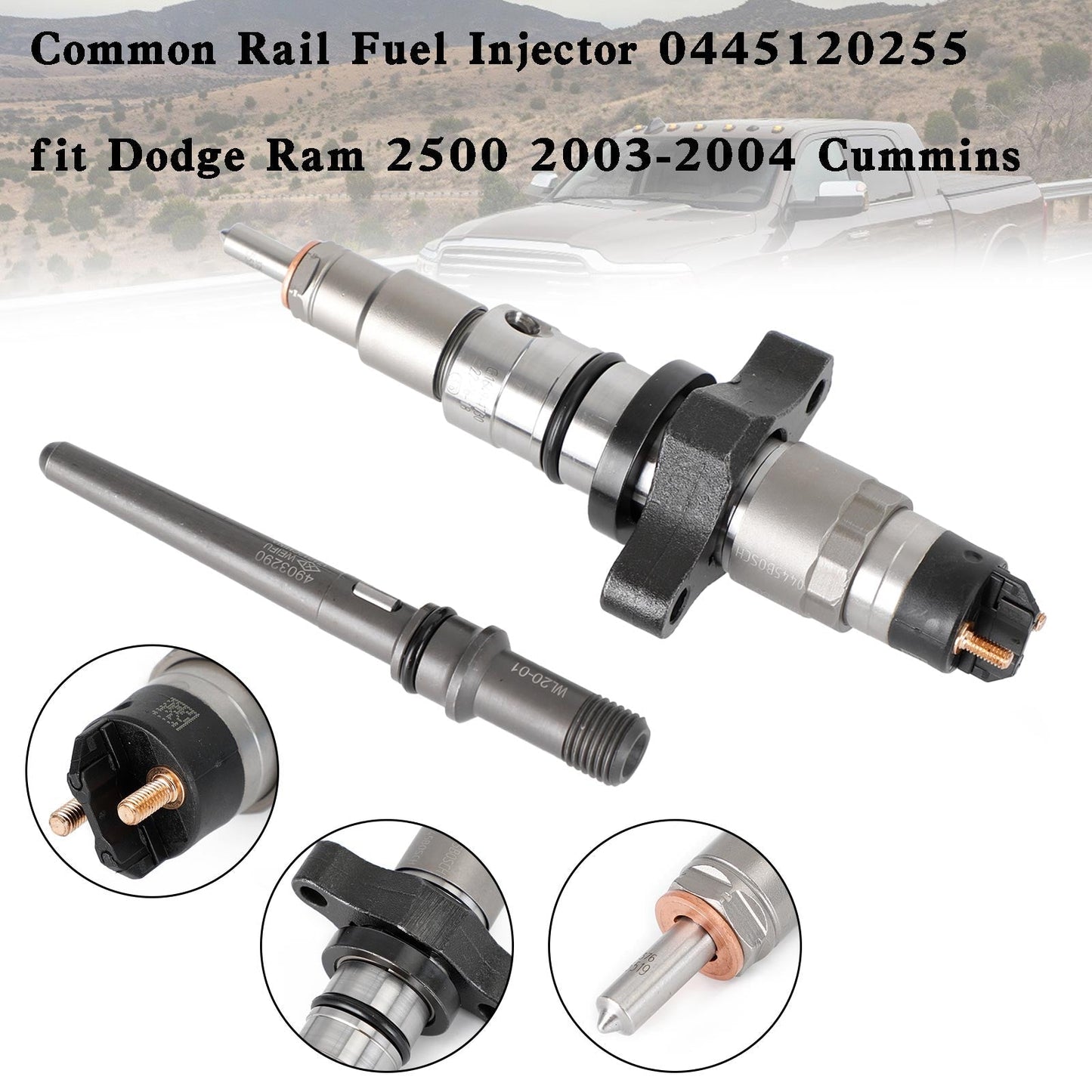 2003 Dodge Pick-up Truck 5.9L Diesel Common Rail Fuel Injector 0445120255 5263318 044512010 0445120113 0986435503 Fedex Express
