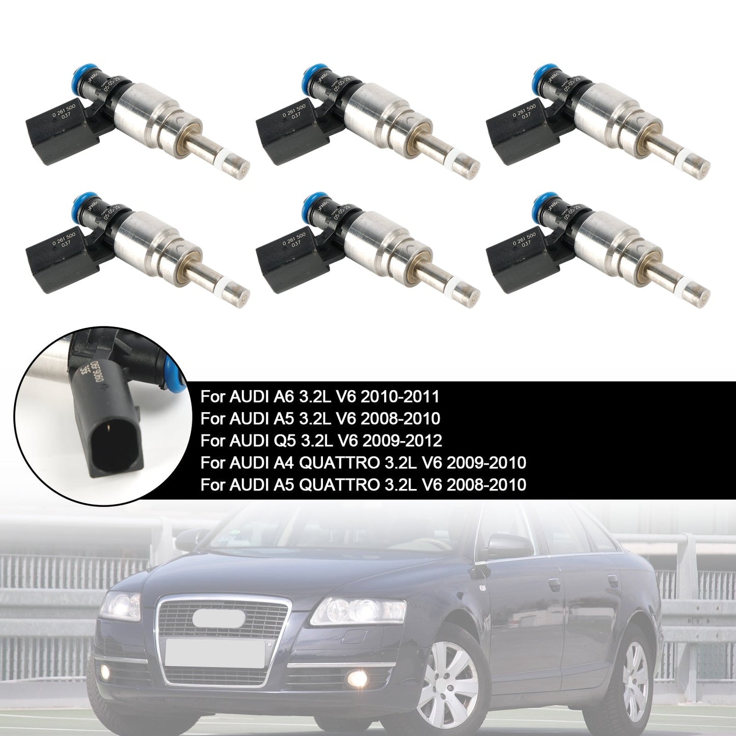 2008-2010 Audi A5 QUATTRO 3.2L V6 Fuel Injector 06E906036F 0261500037