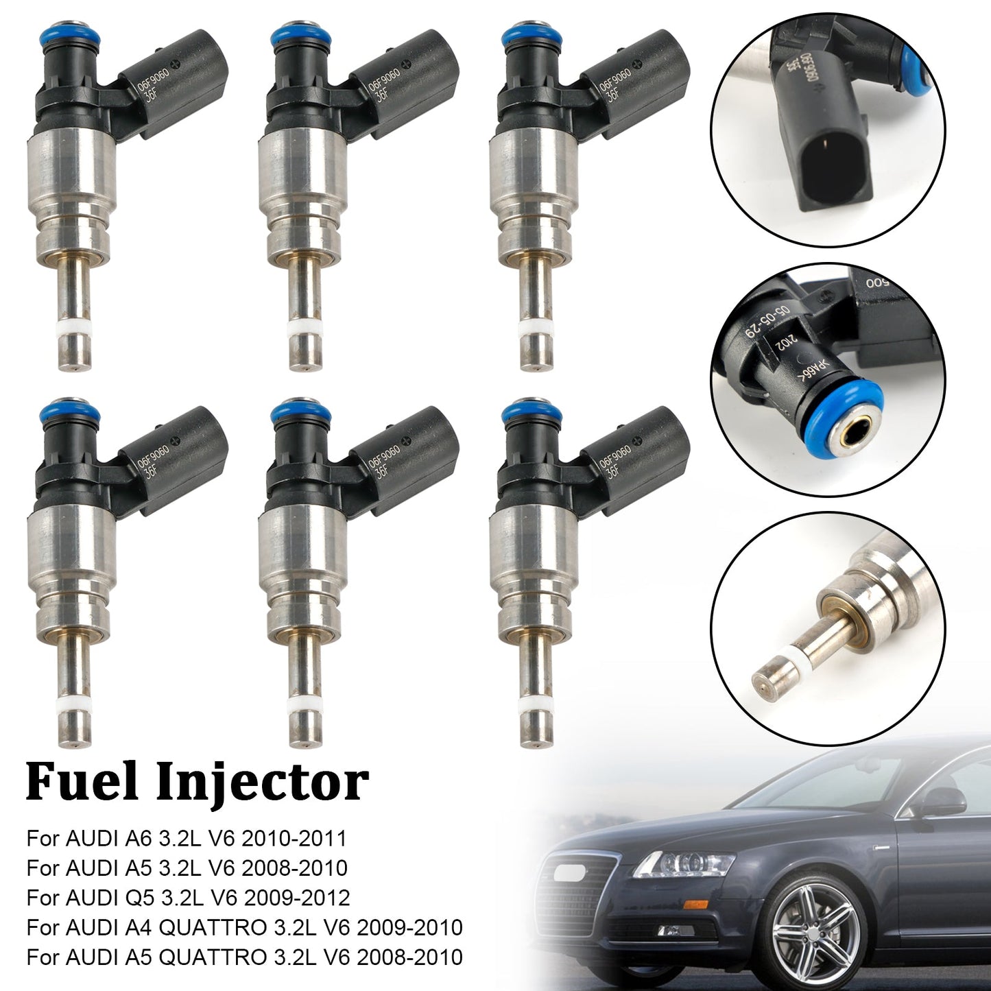 2010-2011 AUDI A6 3.2L Fuel Injector 06E906036F 0261500037