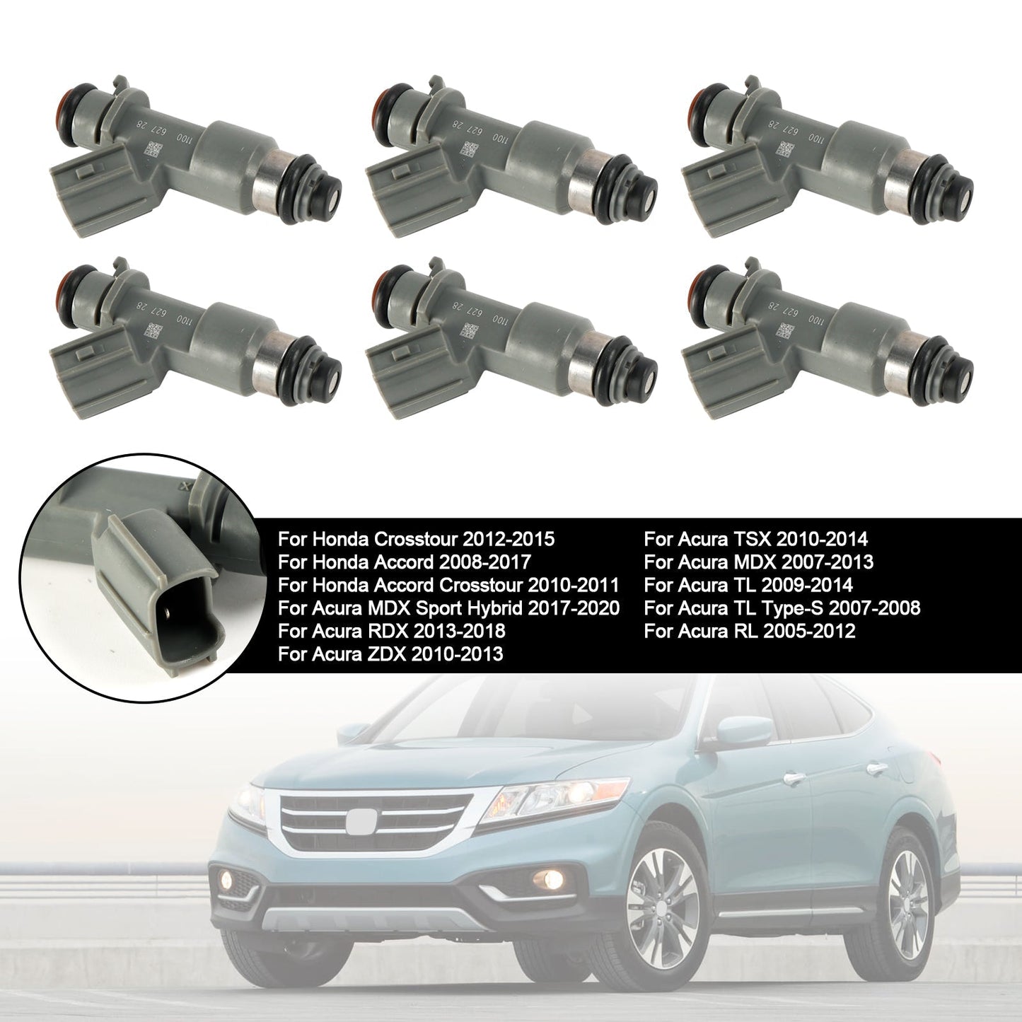 2005-2012 Acura RL Fuel Injector 16450-R70-A01 16450-R71-L11
