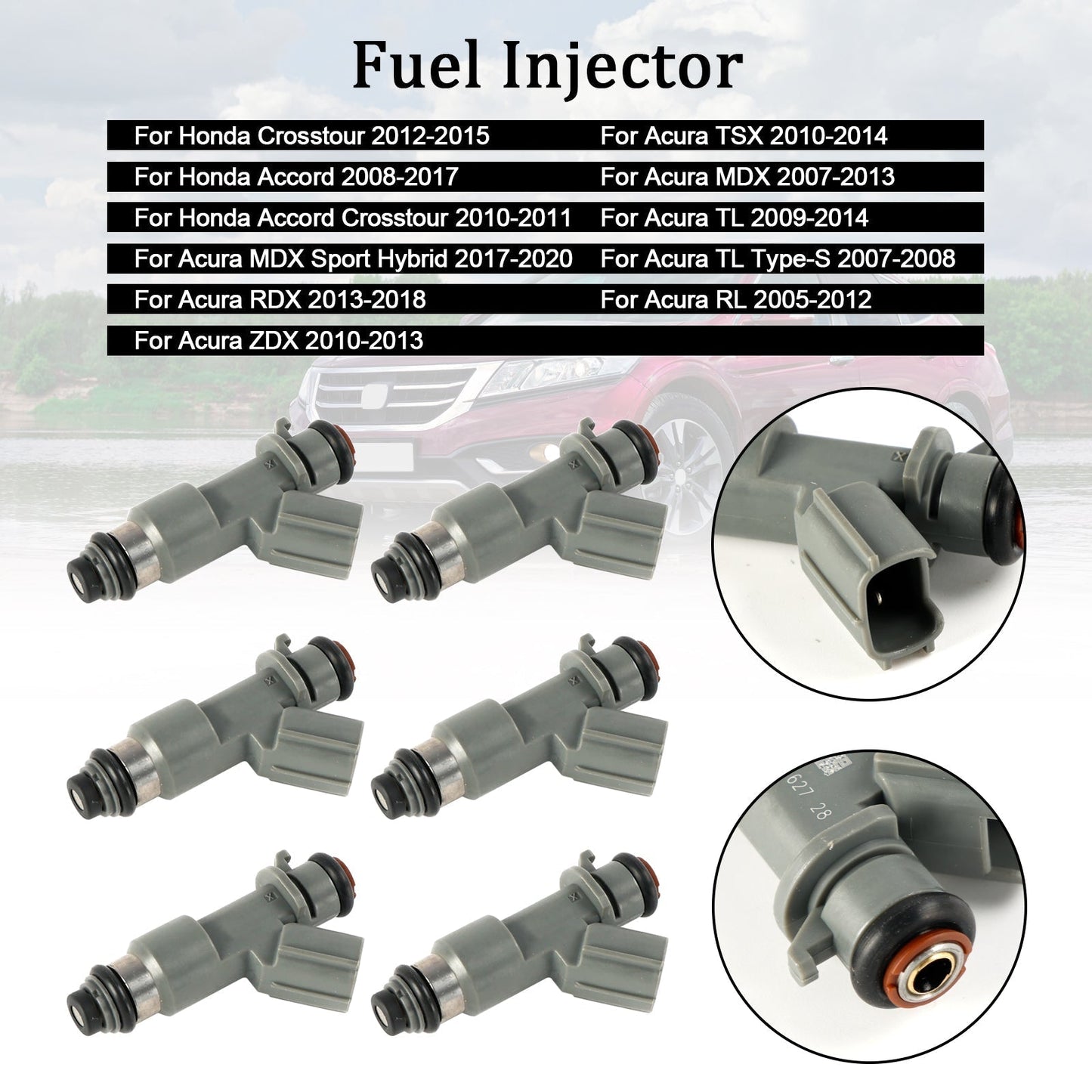 2005-2012 Acura RL Fuel Injector 16450-R70-A01 16450-R71-L11