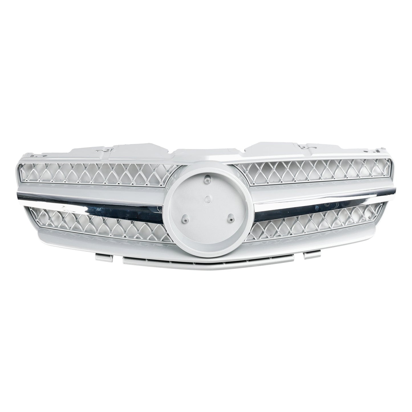2002-2006 Mercedes Benz SL-Class R230 SL350/500/600/SL55/SL65 Front Bumper Upper Grill Silver Chrome Grille