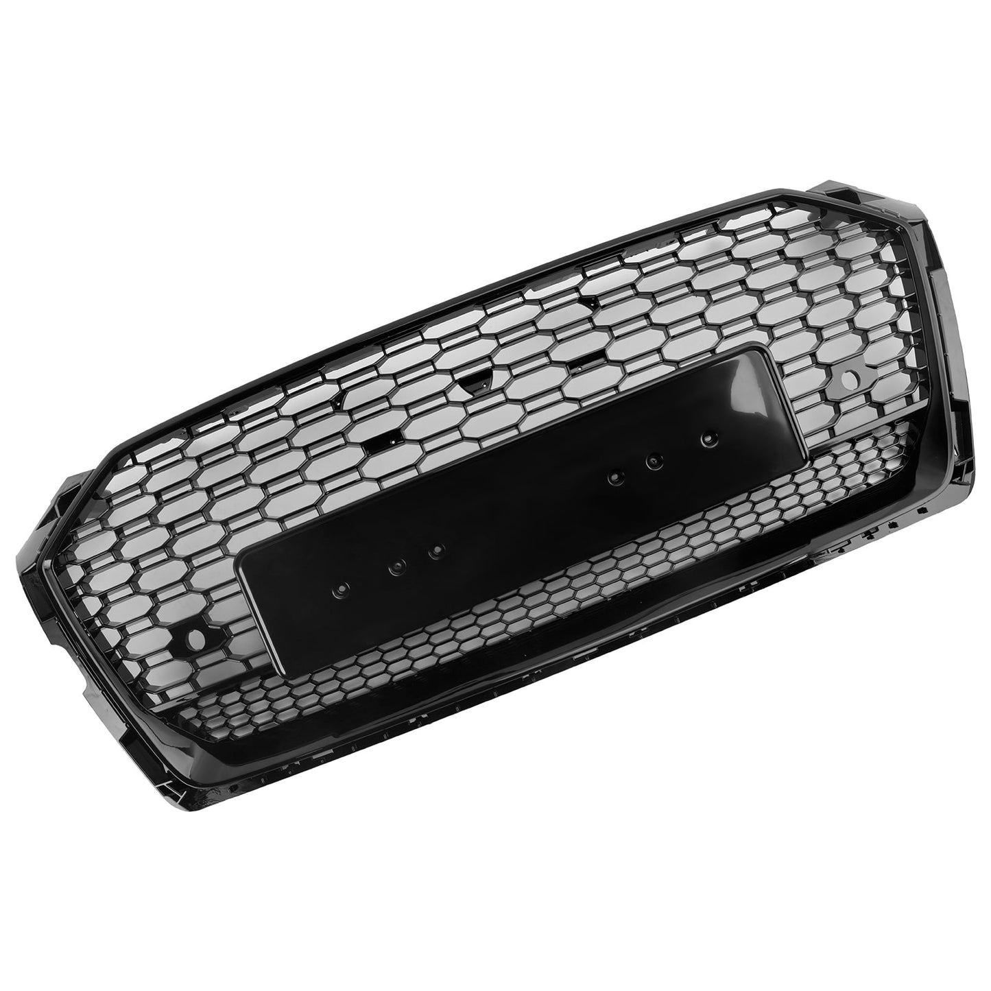 2017 2018 2019 Audi A5 / A5 Sline / S5 Honeycomb Front Glossy Black Grille RS Quattor Style Air Intake Radiator Mesh Grill W/ Rings Emblem