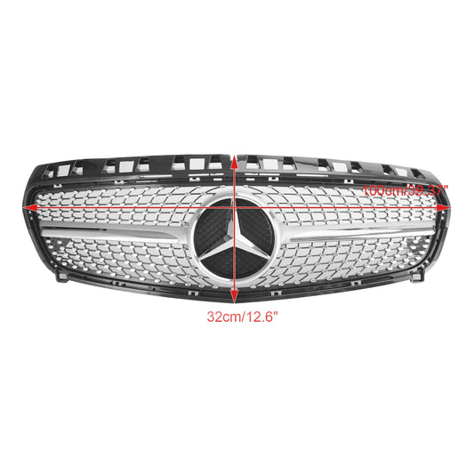 2013-2015 Mercedes W176 A-Class A180/200/A45 Front Bumper Grille Black Chrome Replacement Grill