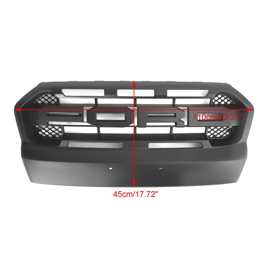 Ford Ranger T7 2015-2019 Wildtrak Raptor Style Front Bumper Grill Replacement Matte Black Grille