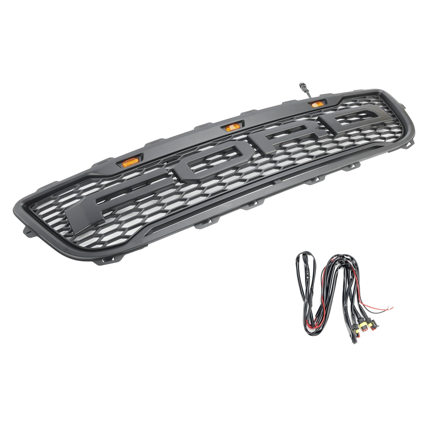 1999-2003 Ford F150 W/ Led Matte Black Front Honeycomb Bumper Grille Grill Generic