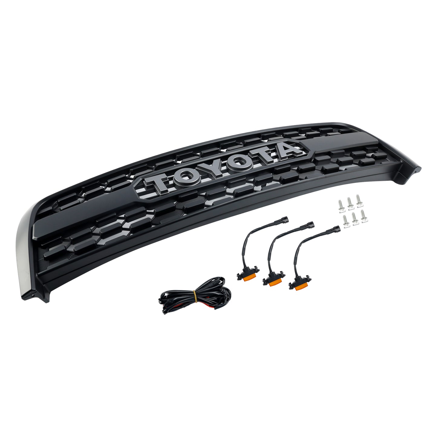 2003-2006 Toyota Tundra TRD PRO Style Front Bumper Grill Replacement Matte Black Grille W/ LED