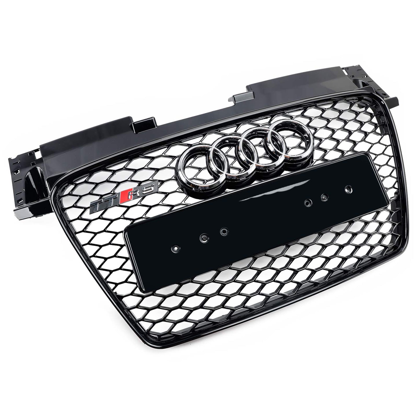 2006-2014 Audi TT /TTS J8 MK2 Honeycomb Front Grill RS Glossy Black Air Intake Radiator Sport Grille