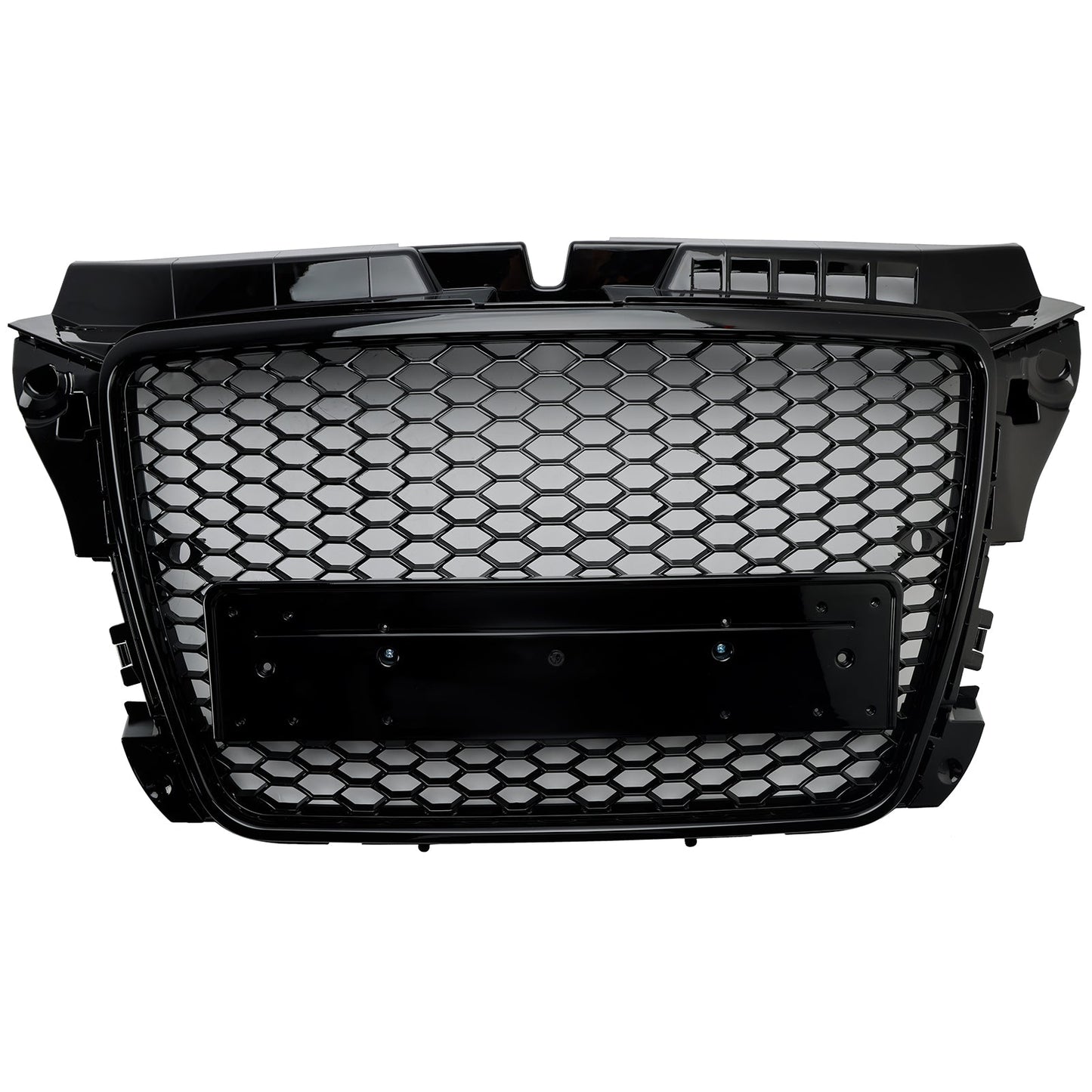 2008-2013 Audi 8P A3/ A3 Sline/ S3 Black Honeycomb Front Grille RS3 Mesh Hex Bumper Replacemetn Grill With Ring Emblem