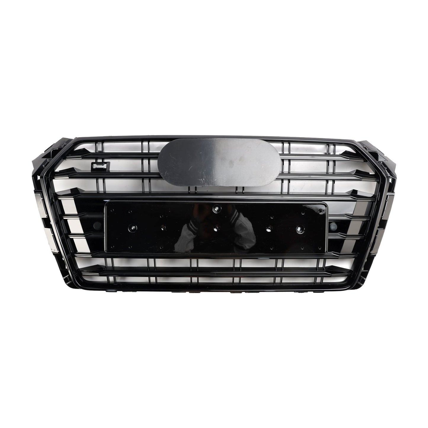 2016-2019 Audi A4/ A4 Sline/ S4 B9 Front Bumper Slat Black Grill W/ Ring Emblem S4 Style Grille