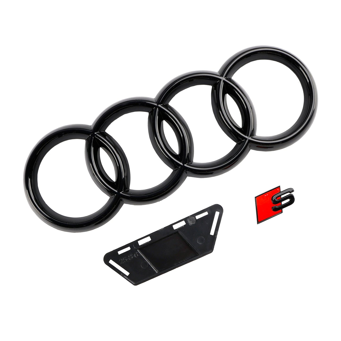 2019-2023 Audi A6 / A6 Sline / S6 C8 Front Bumper Mesh Black Grille W/ Black Ring Emblem S6 Style Grille
