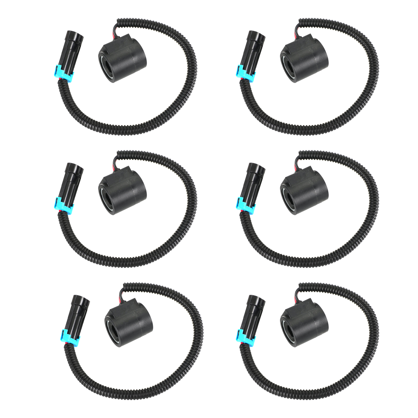 Bobina de válvula solenoide 6309311 (6 unidades) con conector para cargadoras Bobcat de 12 V CC 6671025