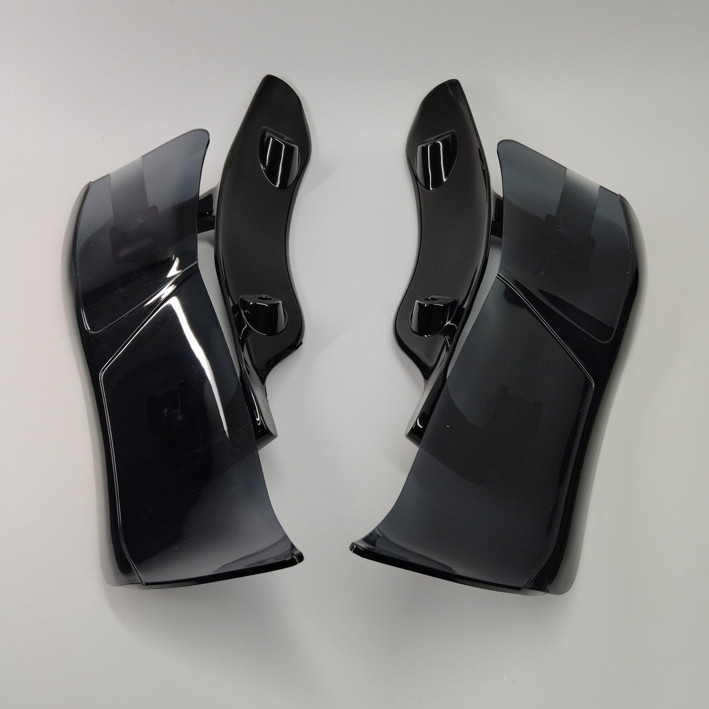 2016-2019 Harley Road Glide Ultra FLTRU Left & Right Adjustable Upper Fairing Side Wind Air Deflector Black