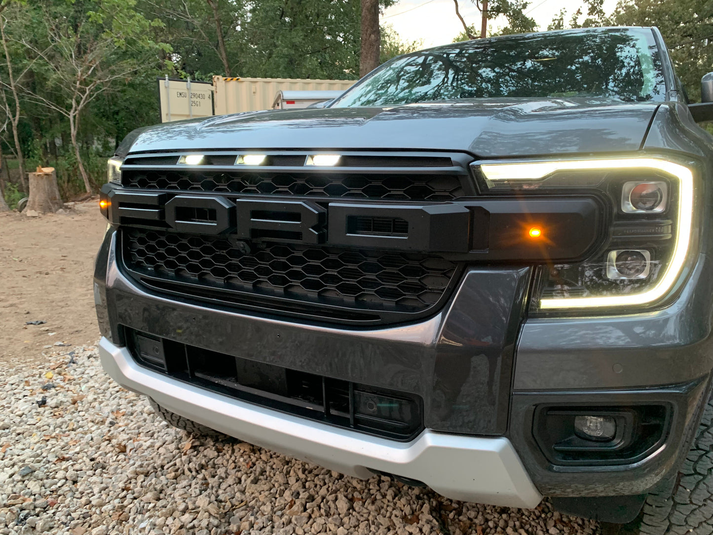 2023-2024 Ford Ranger Next Gen T9 Front Bumper Grill Black Grille W/ LED Light