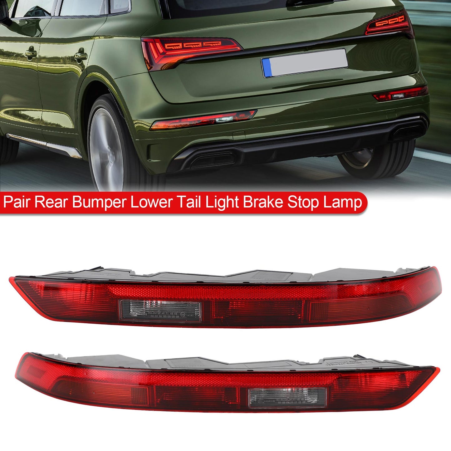 Audi Q5 18-21 Version US Feu stop Pare-chocs arrière Feu arrière inférieur Frein
