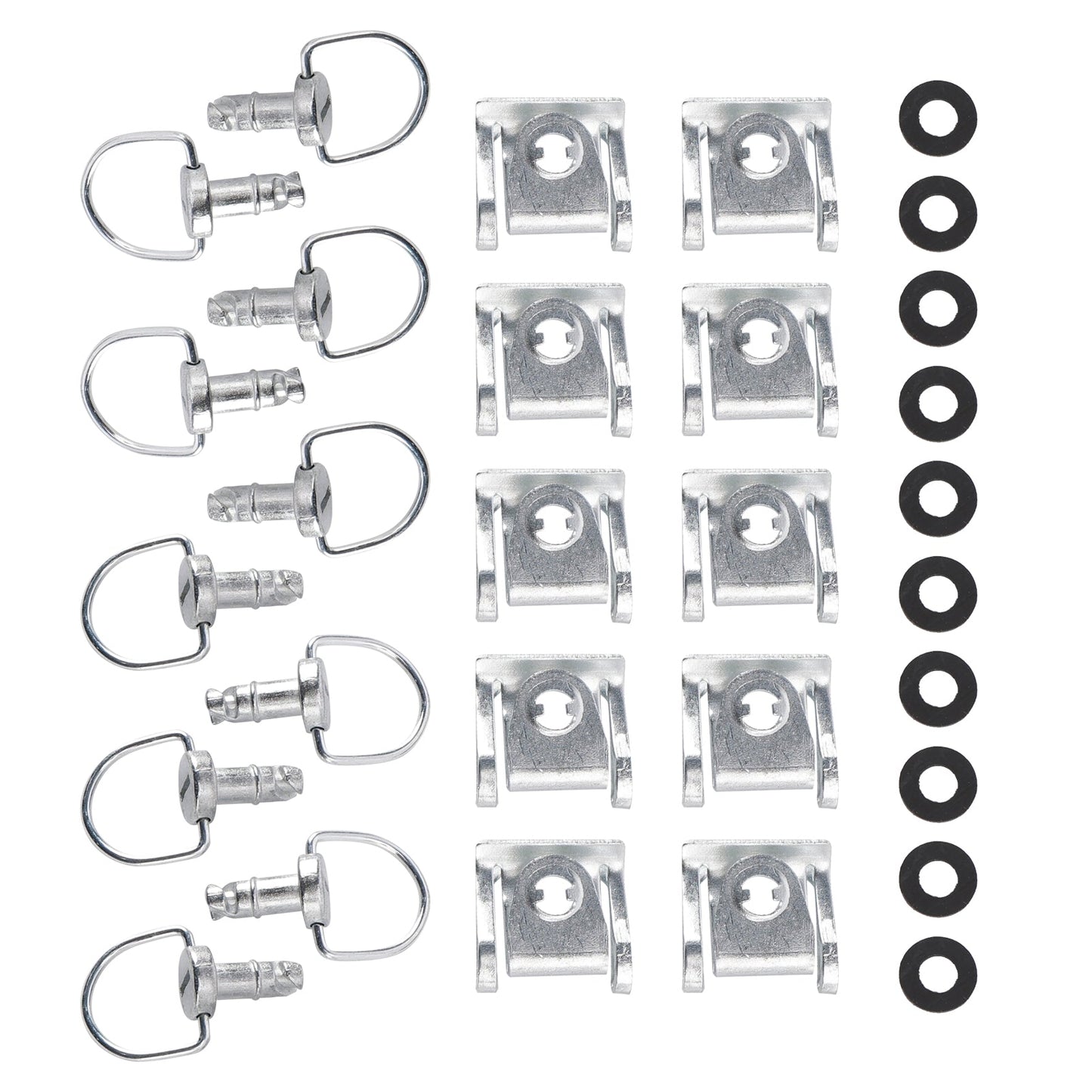 Lot de 10 attaches de carénage à dégagement rapide avec anneau en D, boulon quart de tour pour moto 14 mm